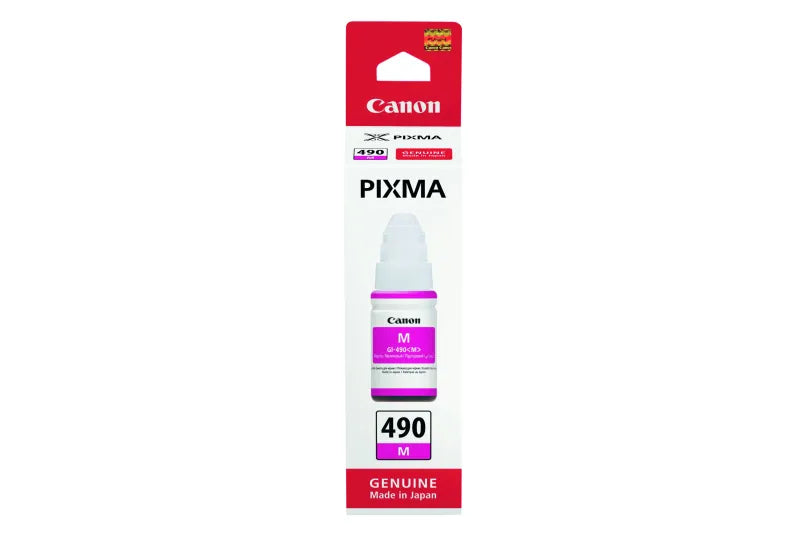 Canon Pixma GI-490 Original Magenta Ink Bottle for vibrant colour printing and high-quality photo output | Meimag Electronics.