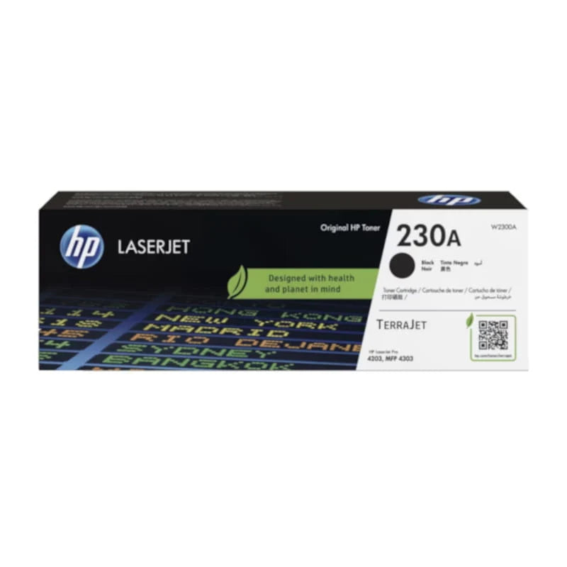 HP 230A Black Original Toner Cartridge (W2300A) for HP Color LaserJet Pro printers – genuine HP black toner delivering sharp text, consistent print quality and reliable performance.