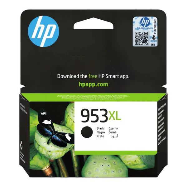 HP 953XL High Yield Black Original Ink Cartridge, genuine HP high-yield ink cartridge for compatible HP OfficeJet printers, delivering sharp black text, professional-quality prints, and long-lasting performance for high-volume printing