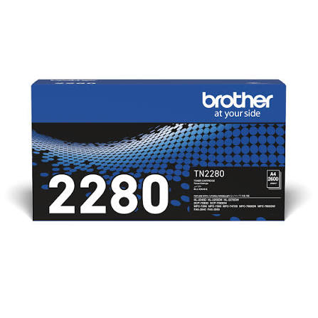 Brother TN-2280 Original Black Toner Cartridge, genuine Brother toner for compatible Brother laser printers, delivering sharp black text, professional-quality documents, consistent print quality, and reliable performance for home and office printing.