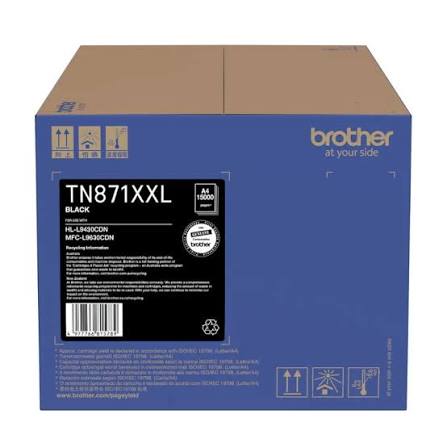 rother TN-871XXLBK Original Extra High Yield Black Toner Cartridge, genuine Brother toner for compatible Brother laser printers, delivering sharp black text, professional-quality documents, exceptional page yield, and reliable performance for high-volume office printing.