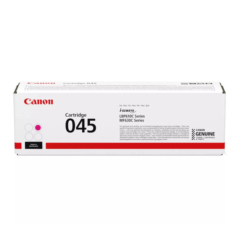 Canon CRG-045M Original Magenta Toner Cartridge, genuine Canon toner for compatible colour laser printers, delivering rich magenta colour, consistent print quality, and reliable performance for professional home and office printing.