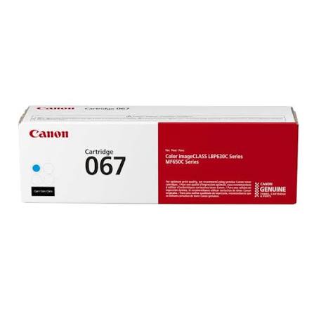 Canon CRG-067C Original Cyan Toner Cartridge, genuine Canon toner for compatible Canon colour laser printers, delivering vibrant cyan colour, consistent print quality, and reliable performance for professional home and office printing.