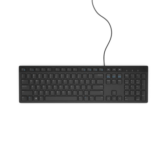 Dell KB216 Wired Keyboard US International (QWERTY) Black by Meimag Electronics, full-size wired keyboard featuring quiet responsive keys, multimedia shortcuts, durable design, and reliable everyday performance for home, office, and business use.
