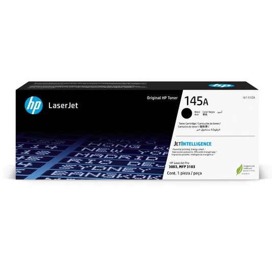 HP 145A Original Black Toner Cartridge, genuine HP LaserJet toner for compatible HP printers, delivering crisp black text, professional-quality documents, consistent print quality, and reliable performance for everyday home and office printing.