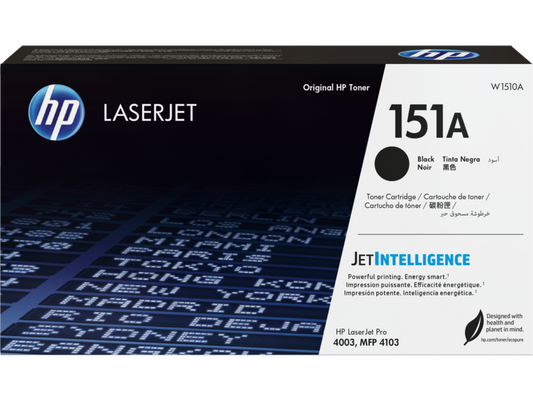 HP 151A Original Black LaserJet Toner Cartridge, genuine HP toner for compatible HP LaserJet printers, delivering sharp black text, professional-quality documents, consistent print performance, and reliable results for home and office printing.