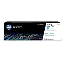 HP 207A Original Cyan Toner Cartridge, genuine HP LaserJet toner for compatible HP colour laser printers, delivering vibrant cyan colour, consistent print quality, and reliable performance for professional home and office printing.