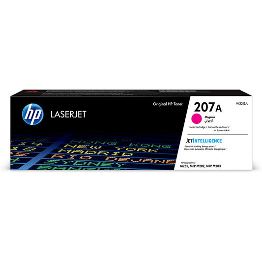 HP 207A Original Magenta Toner Cartridge, genuine HP LaserJet toner for compatible HP colour laser printers, delivering rich magenta colour, consistent print quality, and reliable performance for professional home and office printing.