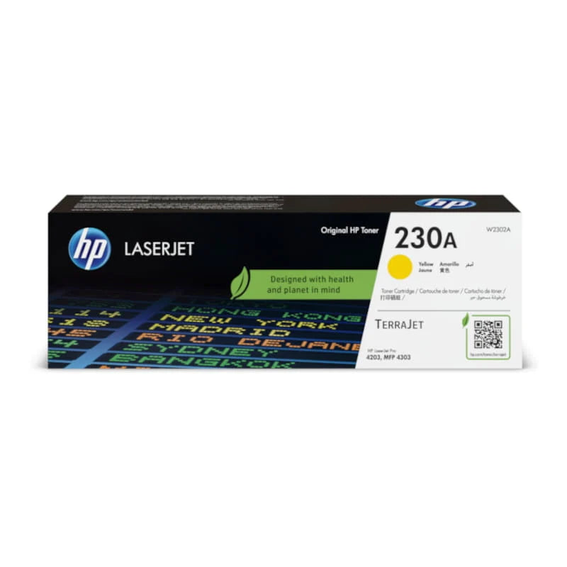 HP 230A Yellow Original Toner Cartridge (W2302A) for HP Color LaserJet Pro printers – genuine HP yellow toner delivering vibrant colours, consistent print quality and reliable perform