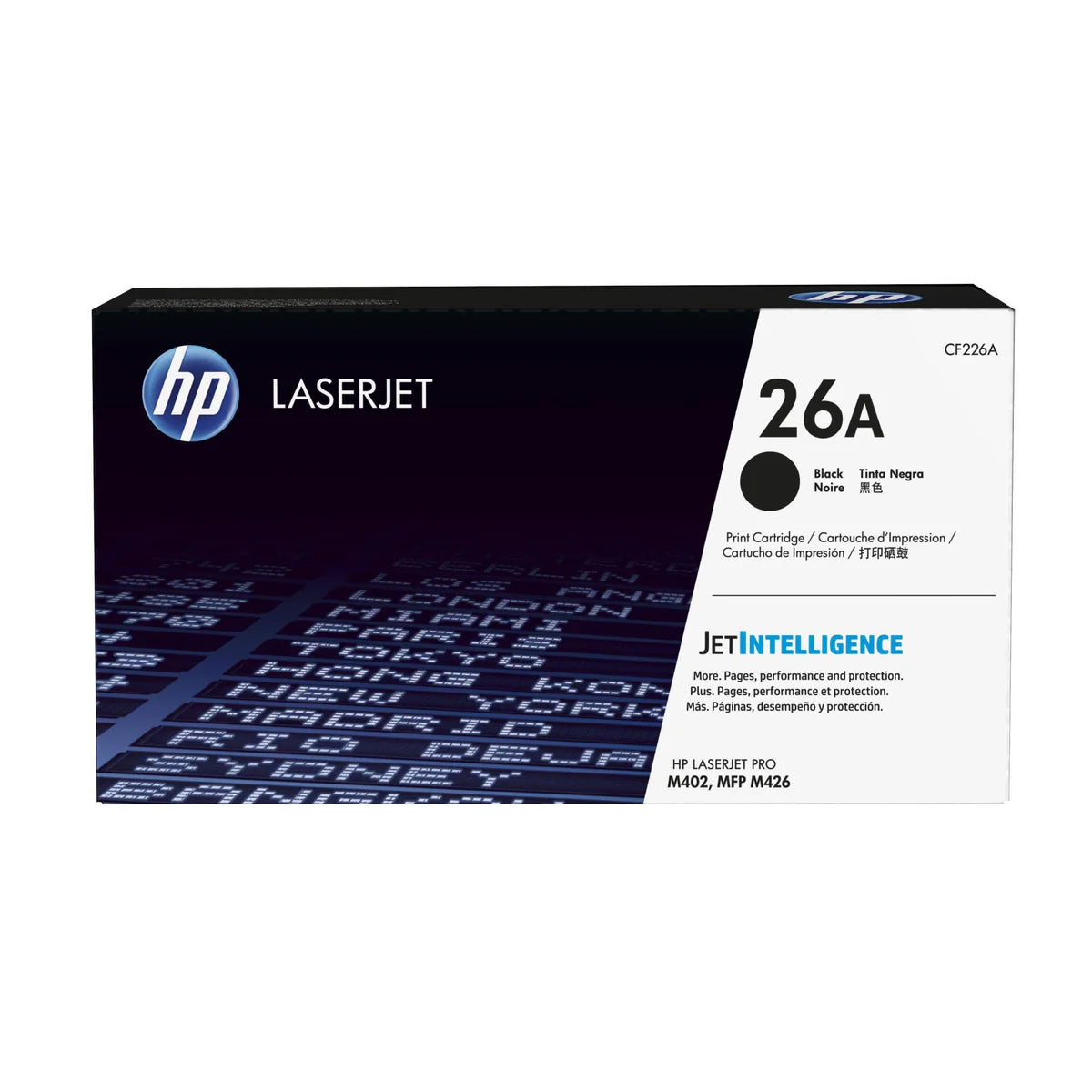 HP 26A Original Black Toner Cartridge, genuine HP LaserJet toner for compatible HP printers, delivering sharp black text, professional-quality documents, consistent print quality, and reliable performance for everyday home and office printing.