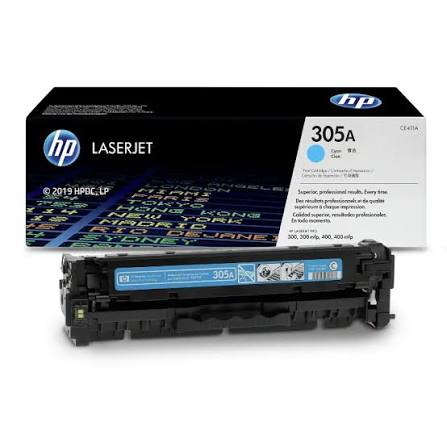 HP 305A (CE411A) Original Cyan Toner Cartridge, genuine HP LaserJet toner for compatible HP colour laser printers, delivering vibrant cyan colour, consistent print quality, and reliable performance for professional home and office printing.