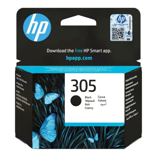HP 305 Black Original Ink Cartridge for HP DeskJet and HP ENVY printers – genuine HP black ink for sharp text, reliable performance and professional-quality printing.