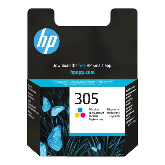 HP 305 Tri-color Original Ink Cartridge for HP DeskJet and HP ENVY printers – genuine HP colour ink for vibrant prints and reliable performance.