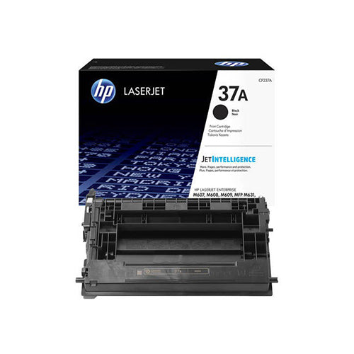 HP 37A Original Black Toner Cartridge, genuine HP LaserJet toner for compatible HP printers, delivering sharp black text, professional-quality documents, consistent print performance, and reliable results for business and office printing.
