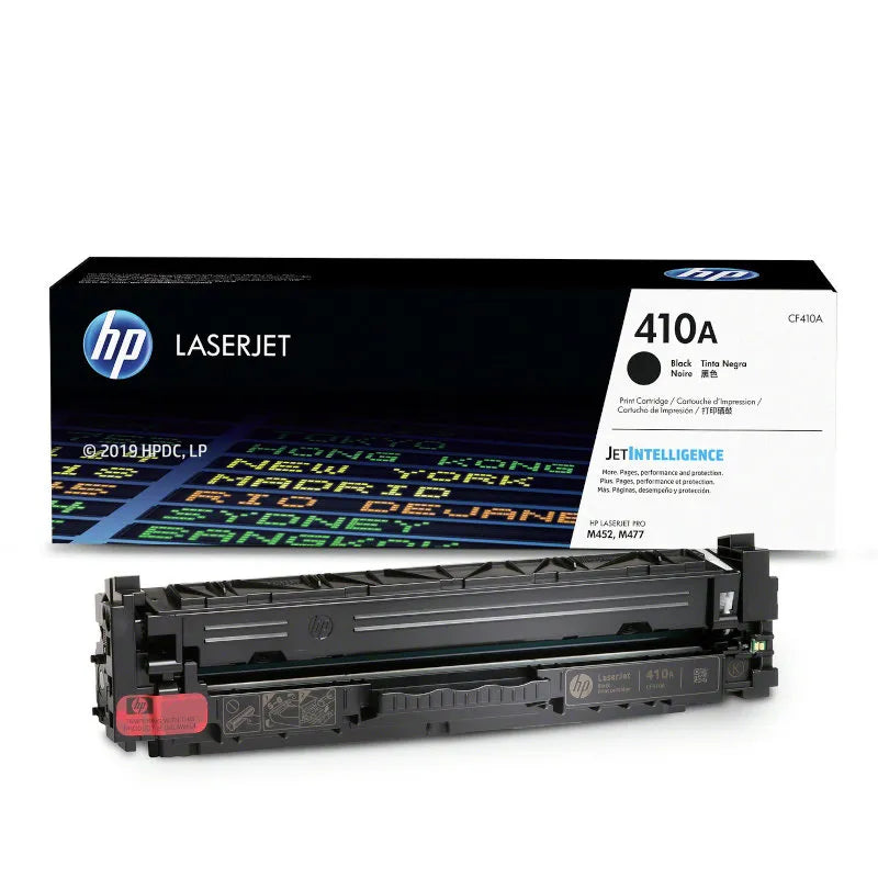 HP 410A Black Original Toner Cartridge (CF410A) for HP Color LaserJet Pro printers – genuine HP black toner delivering sharp text, consistent print quality and reliable performance.