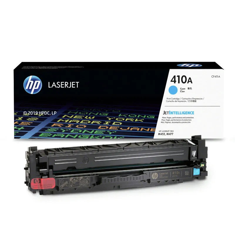 HP 411A Cyan Original Toner Cartridge (CF411A) for HP Color LaserJet Pro printers – genuine HP cyan toner delivering vibrant colours, consistent print quality and reliable performance.