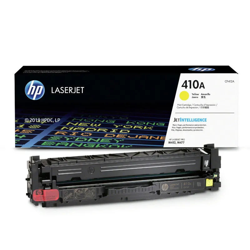 HP 410A Yellow Original Toner Cartridge (CF412A) for HP Color LaserJet Pro printers – genuine HP yellow toner delivering vibrant colours, consistent print quality and reliable performance.