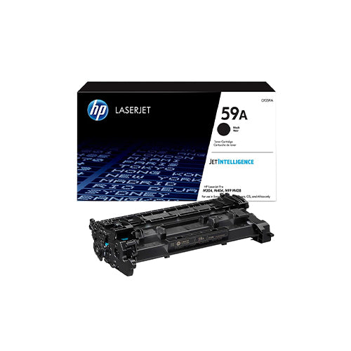 HP 59A Original Black Toner Cartridge, genuine HP LaserJet toner for compatible HP printers, delivering crisp black text, professional-quality documents, consistent print quality, and reliable performance for home and office printing.