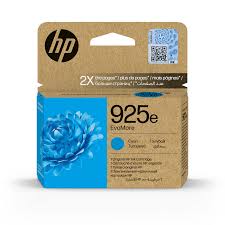HP 925e EvoMore Cyan Original Ink Cartridge, genuine HP EvoMore ink cartridge for compatible HP printers, delivering vibrant cyan colour, consistent print quality, and reliable long-lasting performance for home and office printing.
