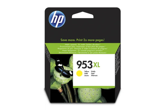 HP 953XL High Yield Yellow Original Ink Cartridge, genuine HP high-yield ink cartridge for compatible HP OfficeJet printers, delivering bright yellow colour, consistent print quality, and long-lasting performance for high-volume printing.