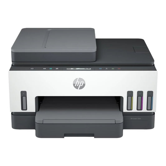 HP Smart Tank 750 Wireless All-in-One Printer with high-quality colour printing, scanning and copying, featuring wireless connectivity and low-cost ink for home and office use.