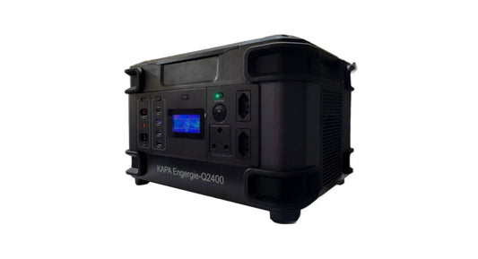 KAPA Energy Q2400 portable power station, high-capacity backup power solution designed to supply reliable electricity for essential appliances, electronics, and devices during power outages and load shedding.