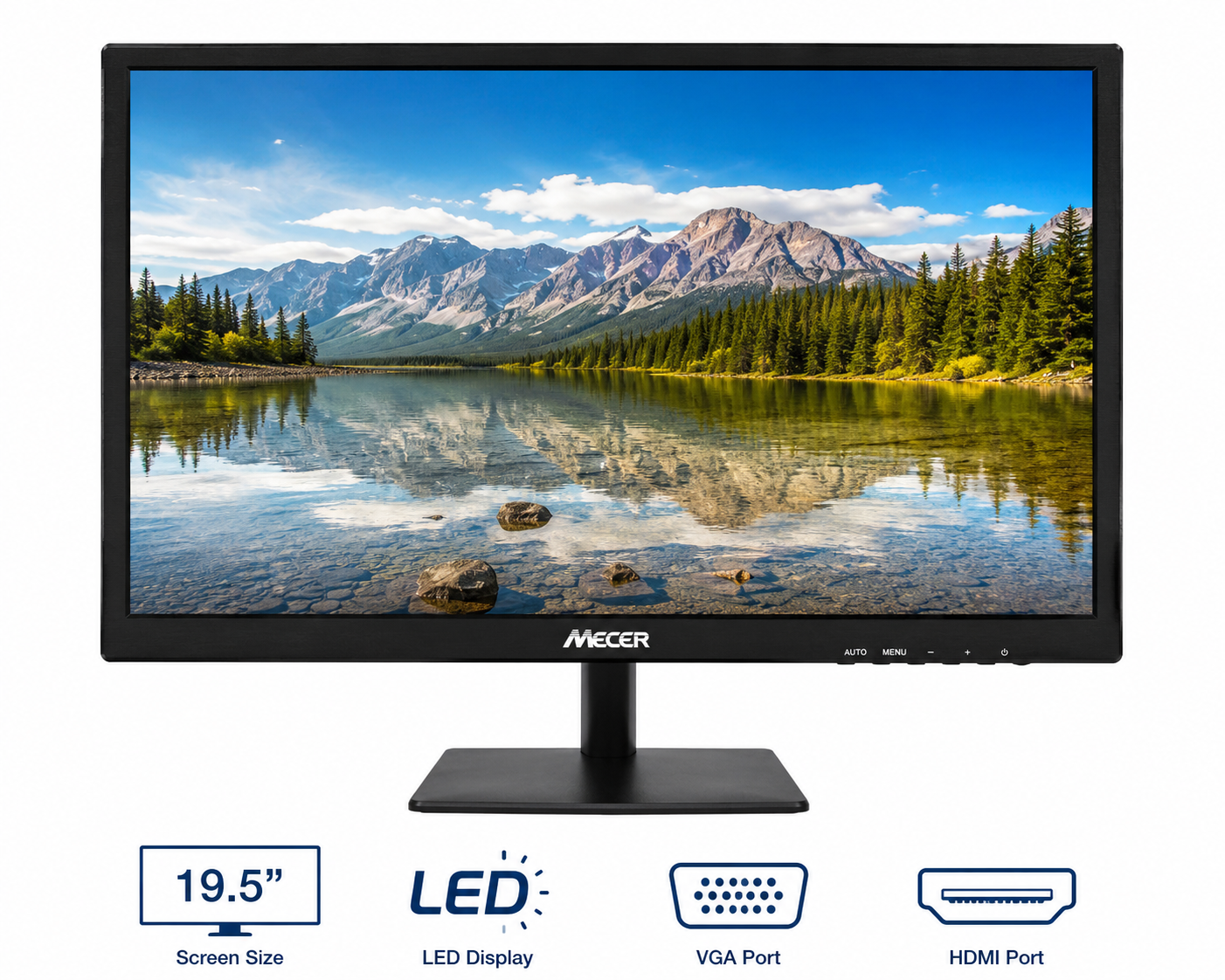 Mecer 19.5-inch LED Monitor with VGA and HDMI ports for home, office and business use | Meimag Electronics
