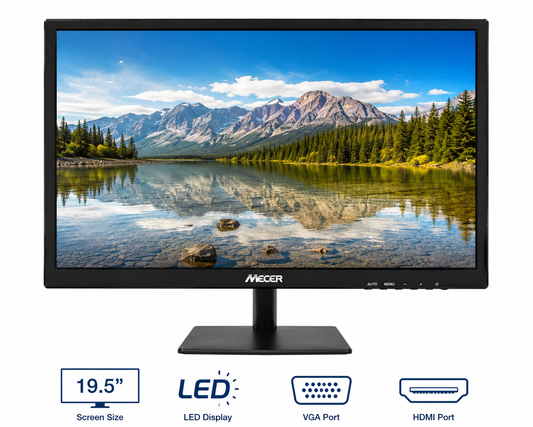 Mecer 19.5-inch LED Monitor with VGA and HDMI ports for home, office and business use | Meimag Electronics