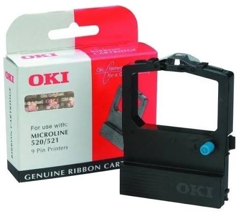 OKI 520/521 Original Ribbon, genuine OKI printer ribbon for compatible dot matrix printers, delivering sharp, clear text, reliable performance, and long-lasting print quality for continuous business and office printing.