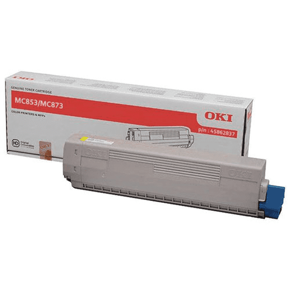 OKI MC853, MC873 & MC883 Original Yellow Toner Cartridge | Genuine OKI Yellow Laser Toner for Bright Colour Printing, Sharp Graphics & Professional Business Documents | High Yield Original OKI Printer Toner South Africa | Meimag Electronics